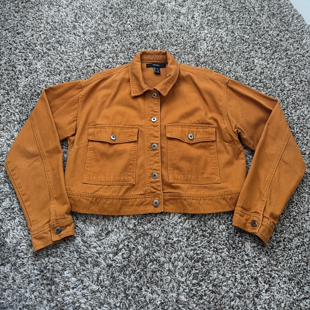 Forever 21 Denim Cropped Jacket
